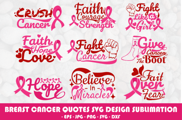 Breast Cancer Quote SVG Design Bundle: Graphics for Crafts & Cause-Driven Branding