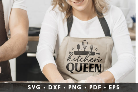 Kitchen Queen Chef SVG Graphics for Crafts
