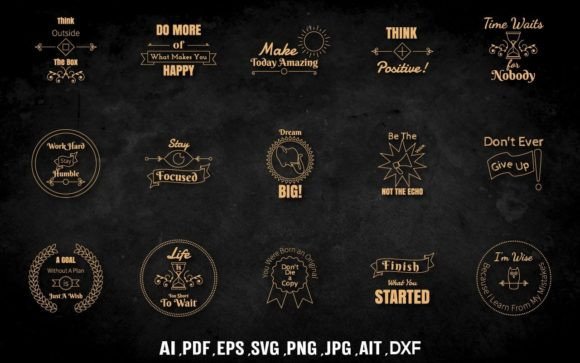 Laser Cut Motivational Quote SVG Bundle for Crafts & Graphics