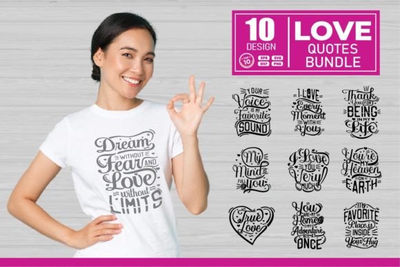 Love Quote SVG Bundle: Graphics for Crafts