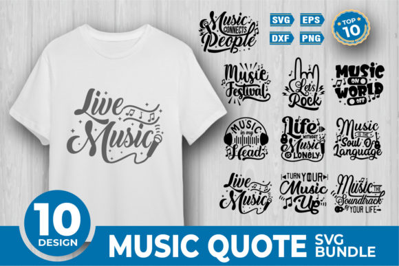 Music Quote SVG Bundle for Crafts & Graphics